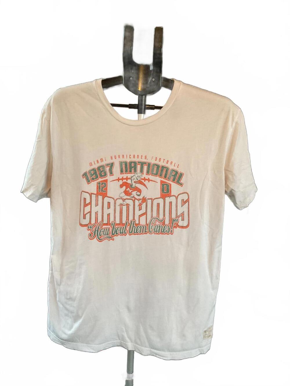 Vintage Distant Replays 1987 National Champions Miami Hurricanes Large